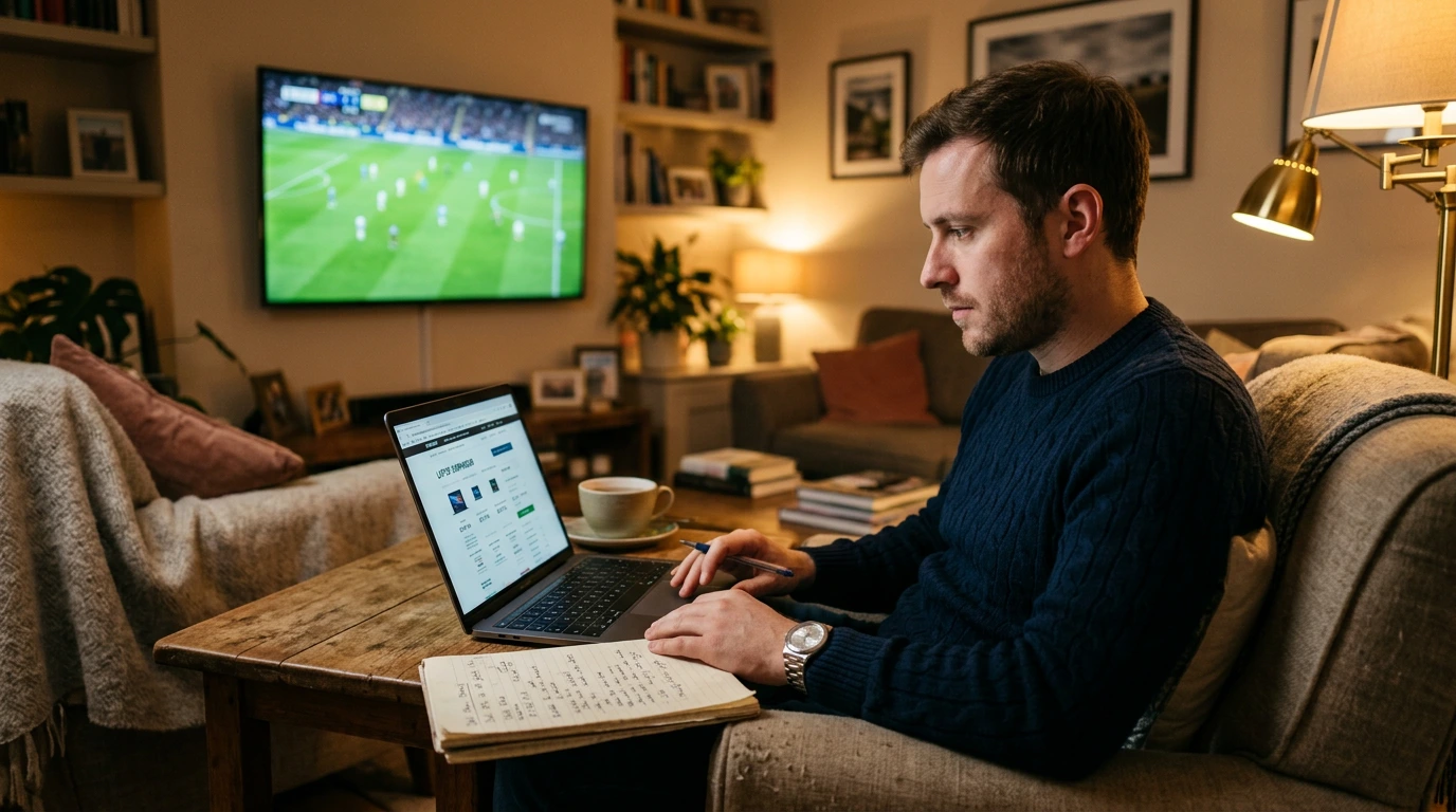 Cheap IPTV UK for World Cup 2026 – comparing budget options on a laptop in a UK living room